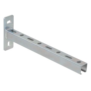 Dalsys Schienenkonsole 52cm, Stahl verzinkt, silberner Wandausleger für Profile.