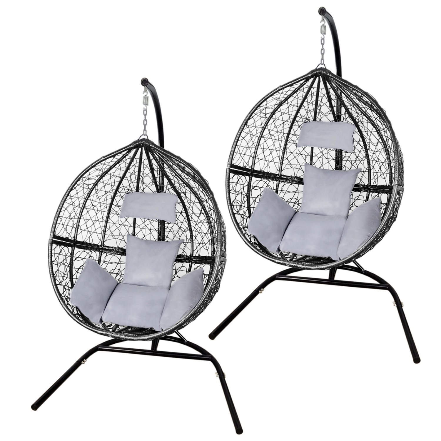 Monstershop 2 Polyrattan Hängesessel Schwarz günstig online kaufen