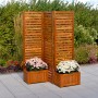 Merxx Sichtschutz mit 2 Blumenkästen aus geöltem Akazienholz, flexibel aufstellbar.