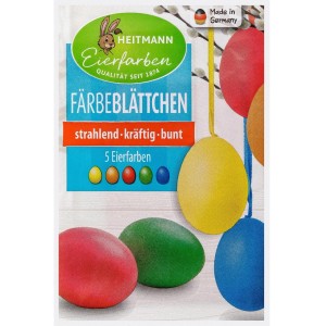 Brauns-Heitmann Eierfarben Färbeblättchen mit 5 Farben für bunte Ostereier.