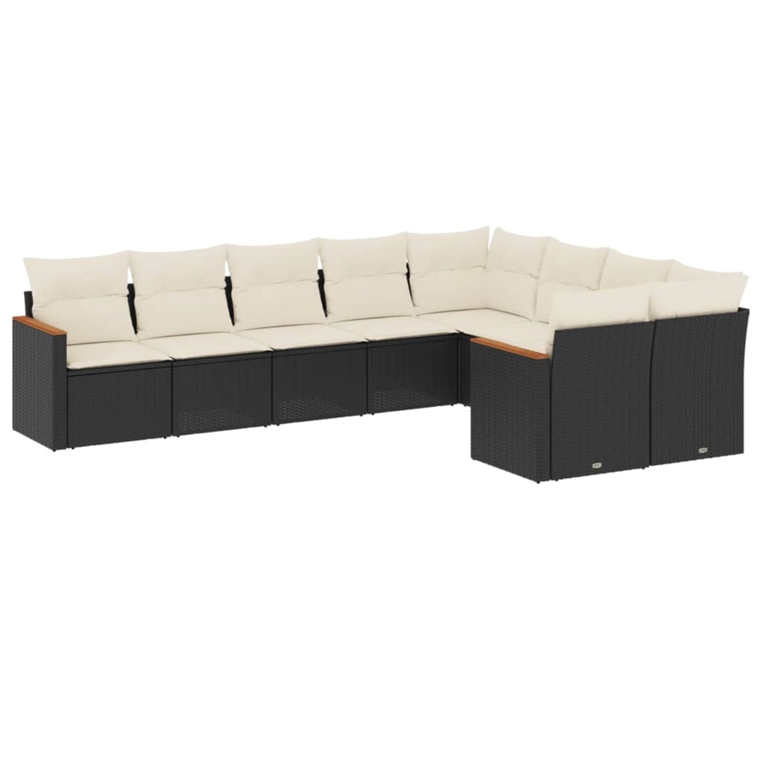 vidaXL 9-Tlg Garten-Sofagarnitur mit Kissen Schwarz Poly Rattan 3258703 günstig online kaufen
