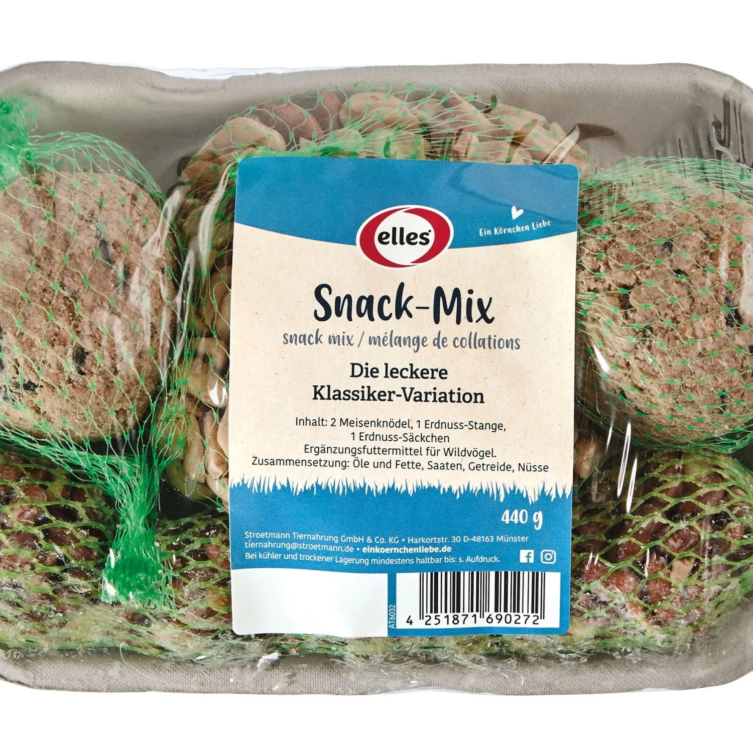 Elles Wildvogelfutter Snack-Mix 4-teilig 440 g