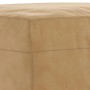 Brauner vidaXL Fußhocker aus Samt, 70x55x41 cm. Quadratischer Hocker mit Ziernähten.