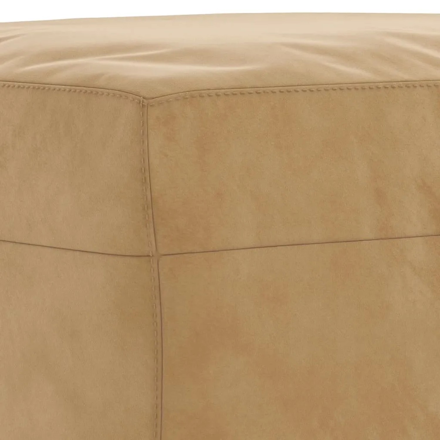 Brauner vidaXL Fußhocker aus Samt, 70x55x41 cm. Quadratischer Hocker mit Ziernähten.