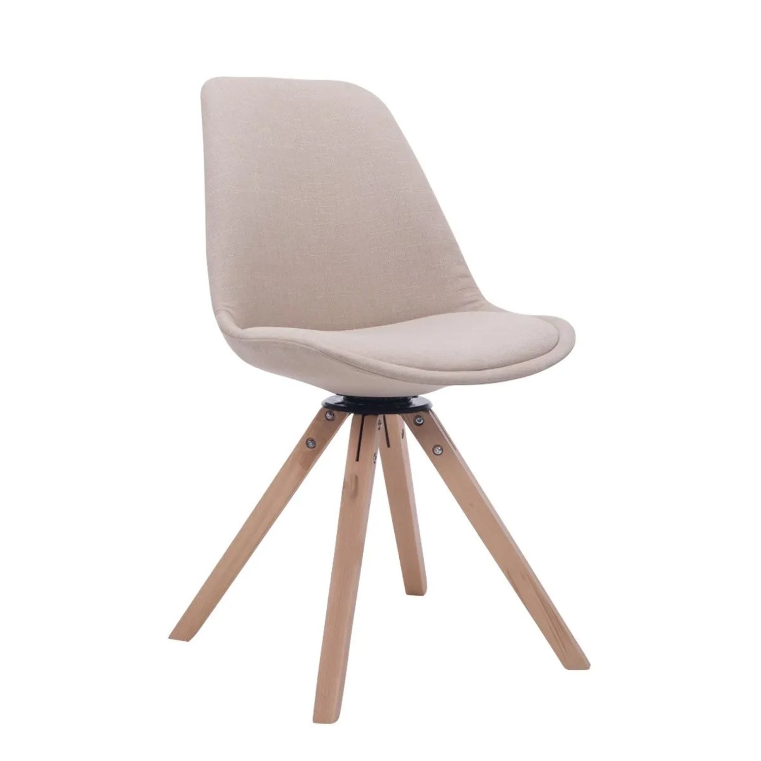 CLP Besucherstuhl Troyes Drehbar Stoff Square Creme/Natura