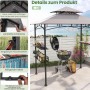 Costway Grillpavillon mit Doppeldach Seitenregalen Flaschenöffner Grau_5