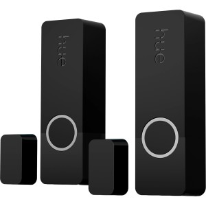 Philips Hue Secure Kontaktsensor 2er-Pack in Schwarz für die Kameraüberwachung.