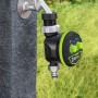 Geka Bewässerungscomputer mit Hahnadapter (G3/4''+G1'') am Wasserhahn für Gartenbewässerung.