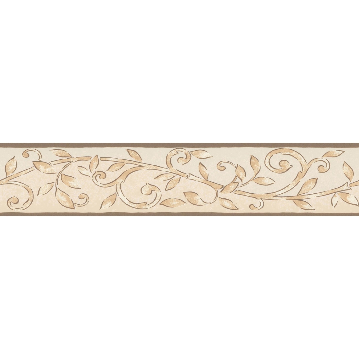 Bricoflor Papier Tapetenbordüre für Küche Mediterrane Bordüre mit Ornament Vinyl Wandbordüre im Landhausstil in Beige un
