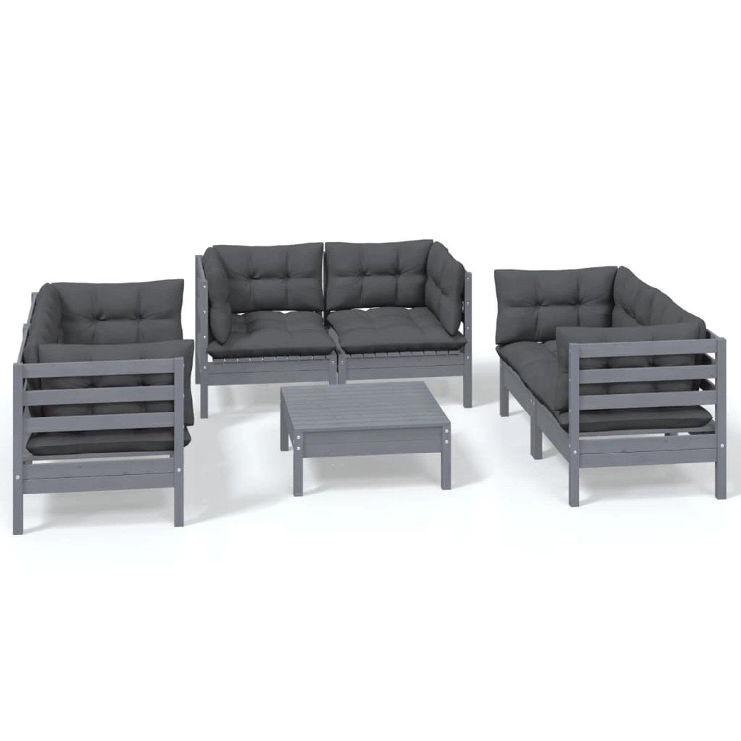 vidaXL 7-tlg Garten-Lounge-Set mit Kissen Kiefer Massivholz Modell 118 günstig online kaufen