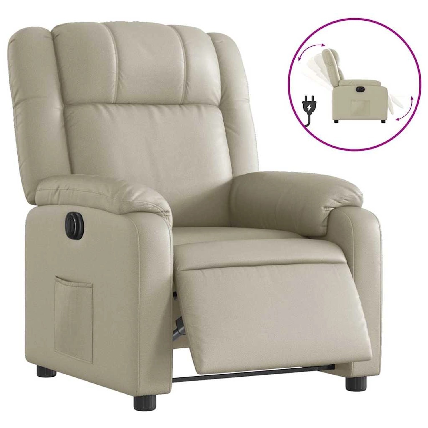 vidaXL Relaxsessel Elektrisch Creme Kunstleder 3205137 günstig online kaufen