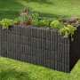 Anthrazitfarbener Mini Pflanzstein als Beetbegrenzung mit Bepflanzung im Garten.