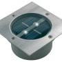 Quadratischer Solar-Bodeneinbaustrahler Carlo aus Edelstahl mit Solarpanel.