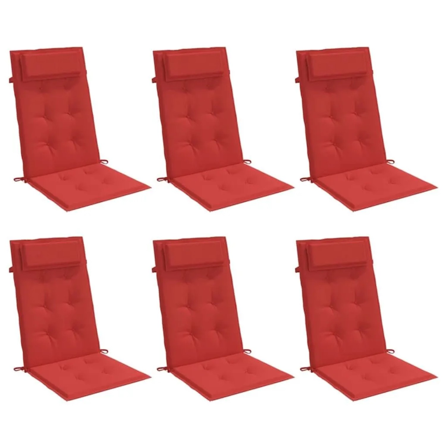 vidaXL Hochlehner-Auflagen 6 Stk Rot Oxford-Gewebe 361894_4