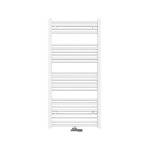 Weißer Emke Badheizkörper 120x60cm Handtuchwärmer mit horizontalen Heizrohren.
