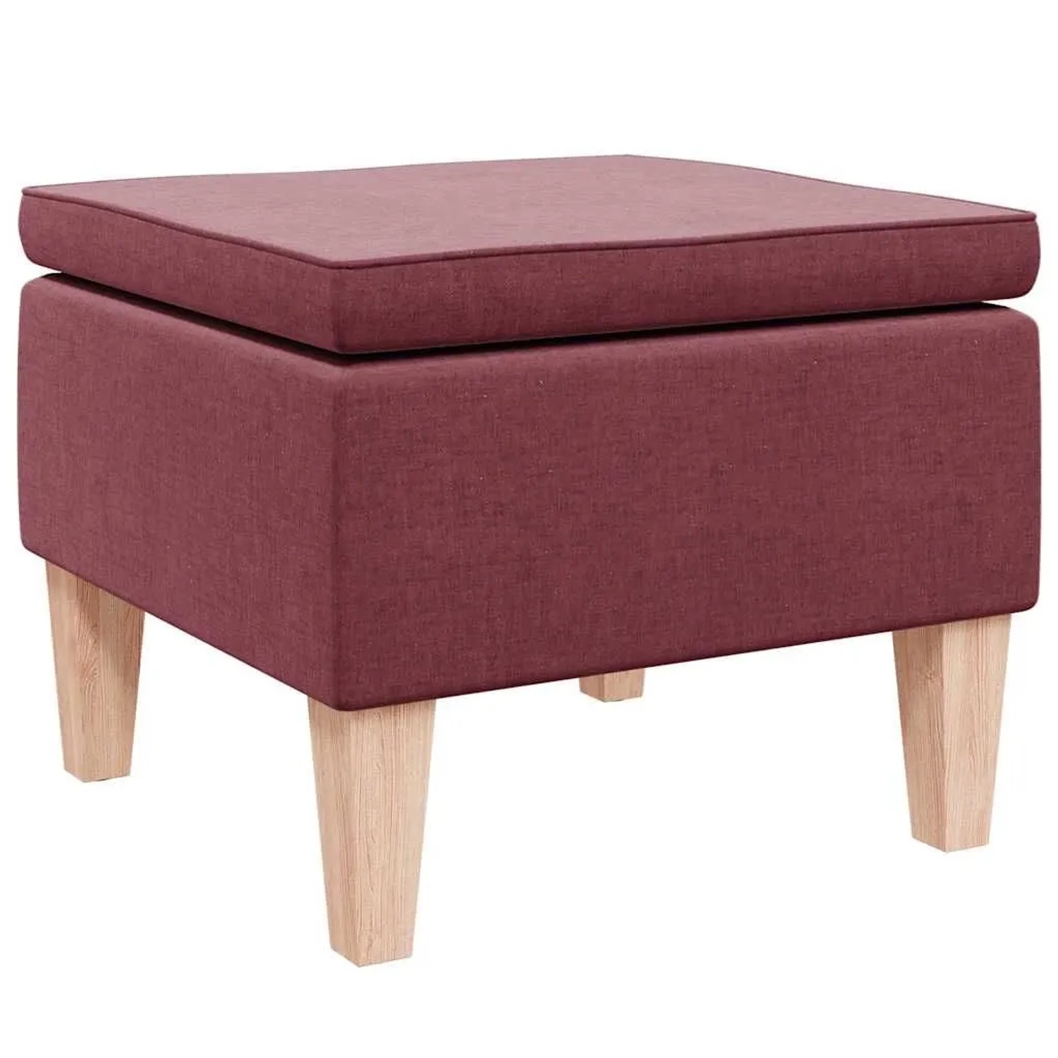 vidaXL Hocker mit Holzbeinen Weinrot Stoff 329428