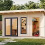Palmako Holz-Gartenhaus mit Pultdach, unbehandelt, 436x300 cm, 12,4 m² Grundfläche.