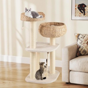 Costway Katzenkratzbaum Aktivitätsbaum Katzenmöbel Beige 104cm