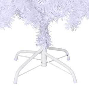 Detailansicht: Weißer, künstlicher Weihnachtsbaum (150 cm) mit Metallständer.