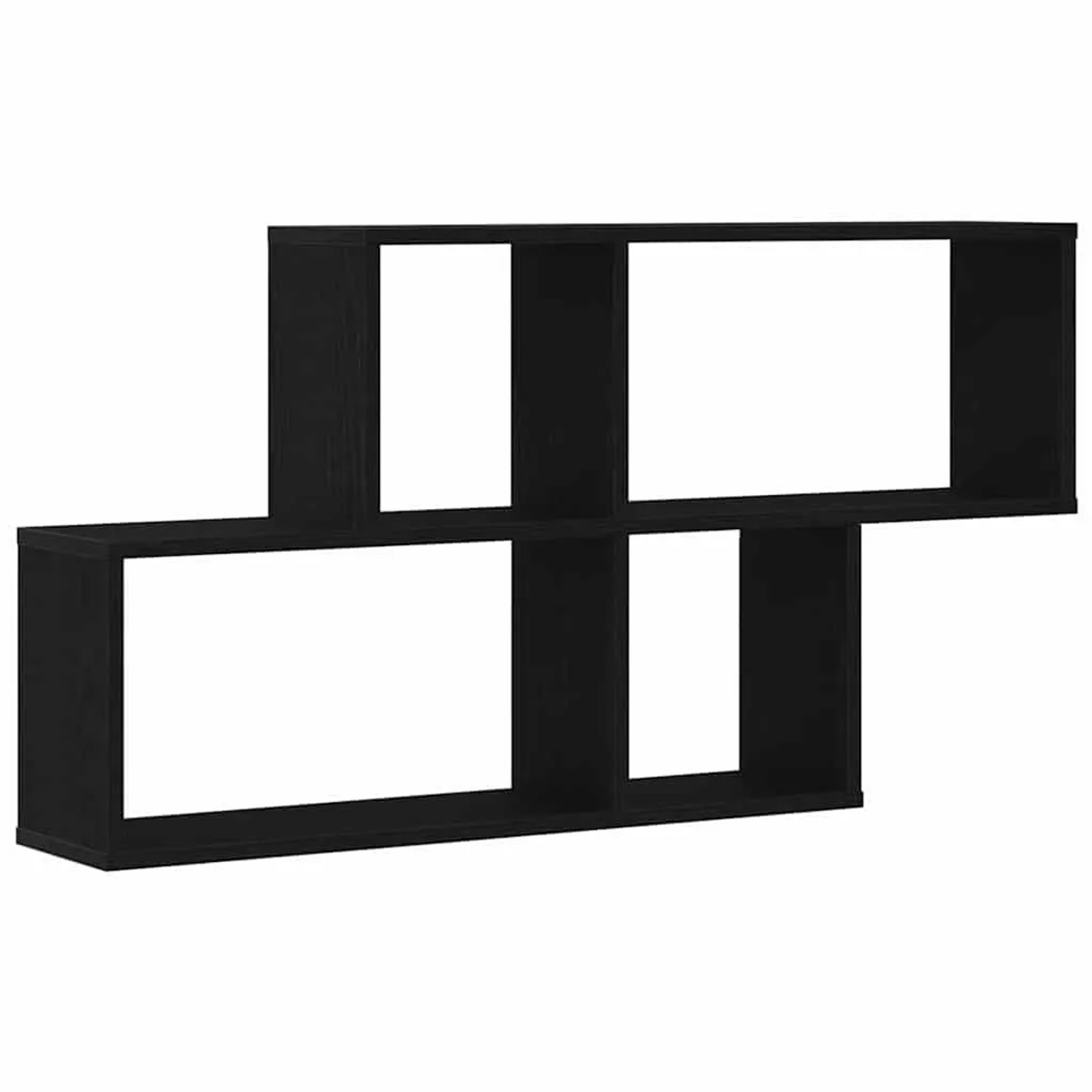 vidaXL Wandregal Schwarz Eichen-Optik 76 x 15 x 53 cm Holzwerkstoff 862648