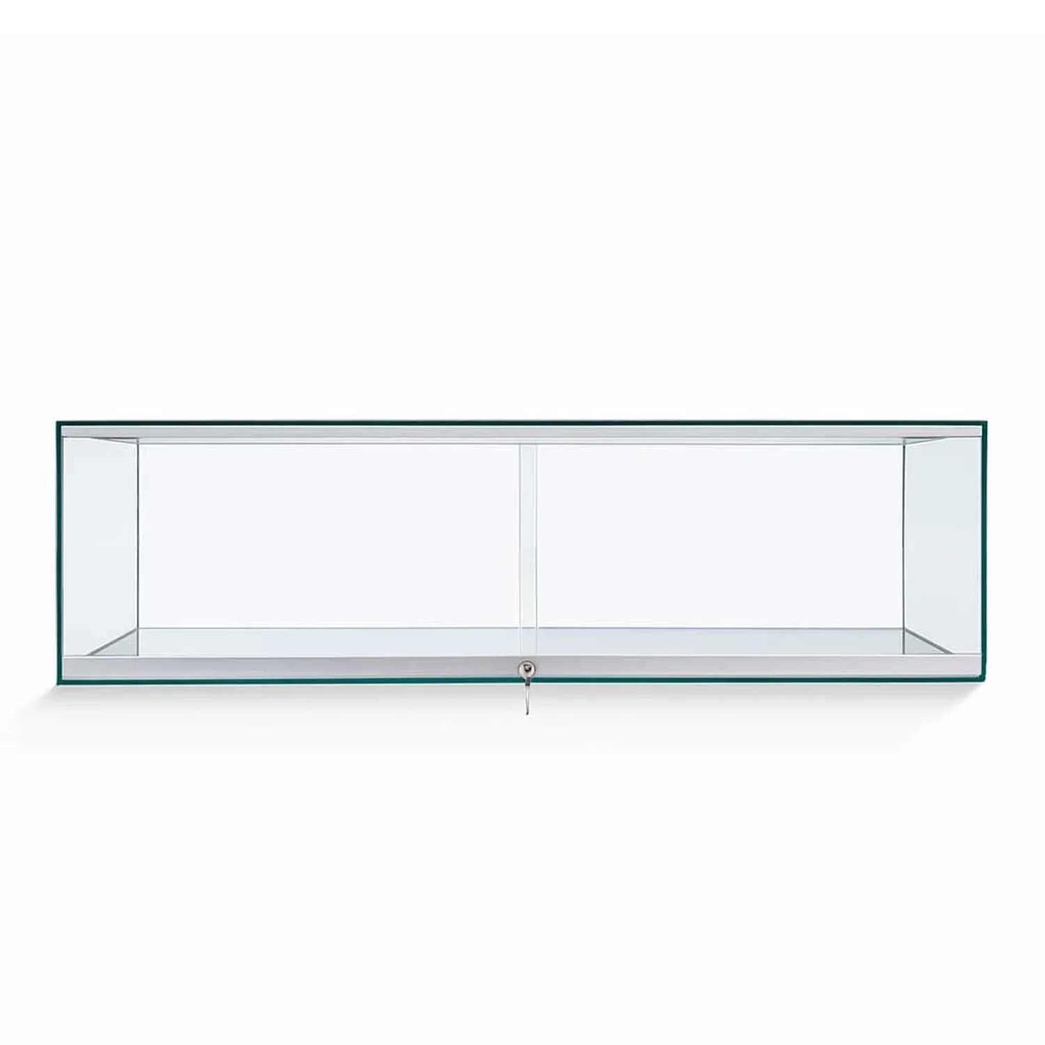 K-Möbel handgefertigte Kunstvitrine Glas 125x37x36 cm Made in Germany mit Schiebetür & Schloss