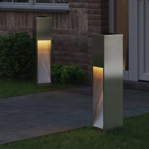 vidaXL Solar LED Wegeleuchte 2 Stk Silber Edelstahl 879720