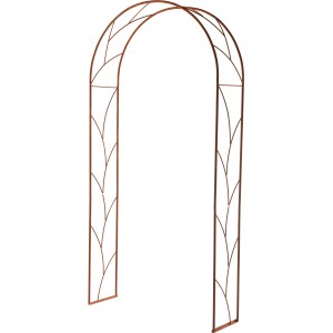Rosenbogen Ranke in Natur-Rost Optik, 124x36x244cm, ideal für Gartenwege.