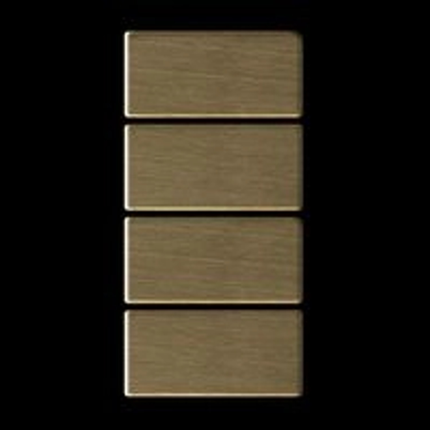 ALLOY Mosaikfliese Massiv Metall Titan Gebürstet Gold, 4 Steine