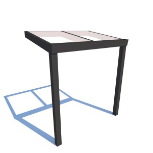 Schweng Eingangsüberdachung S350, anthrazit, mit klarer Polycarbonat-Platte, 206x155 cm.