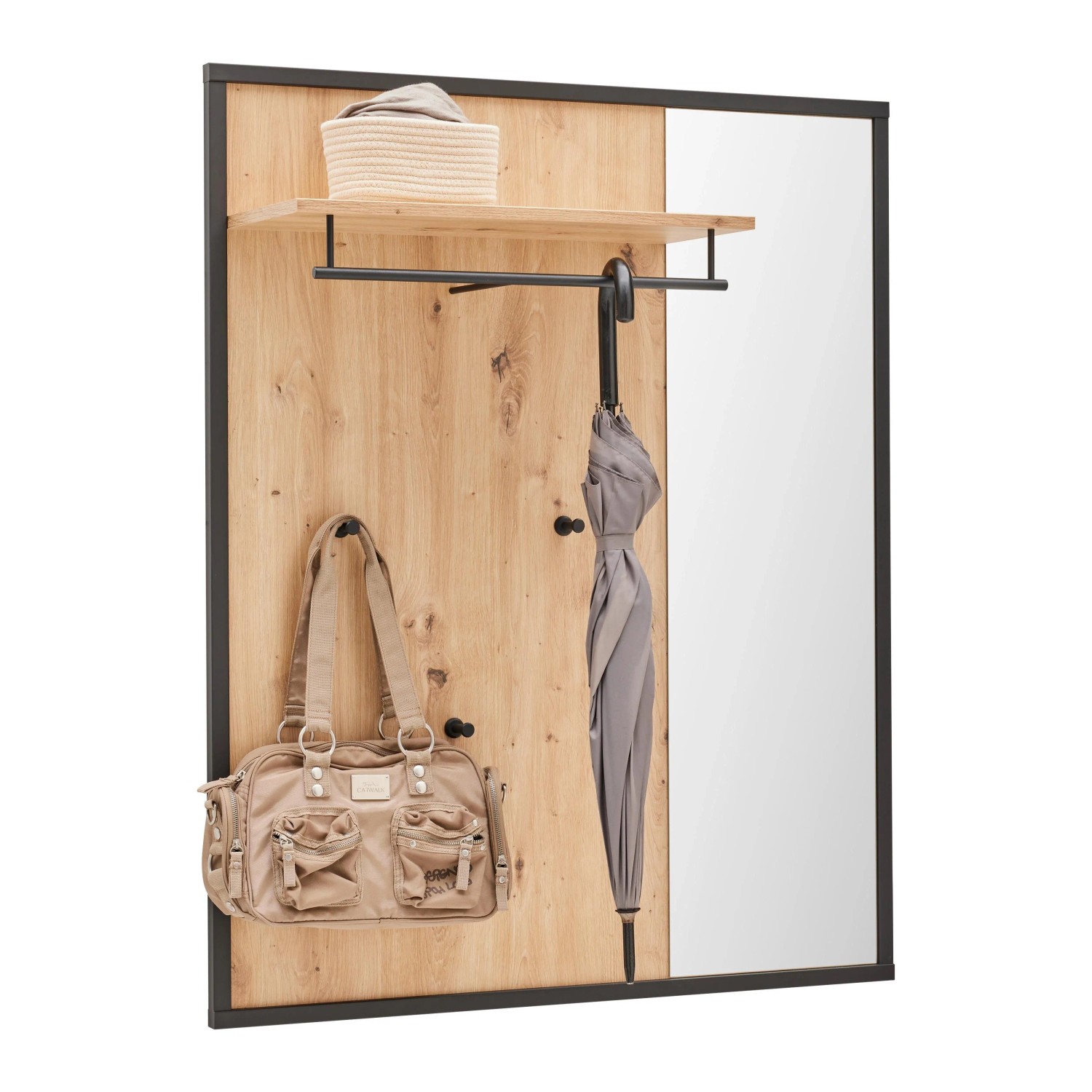 Premium Living Garderobenpaneel Florenz Grau/Eiche Artisan