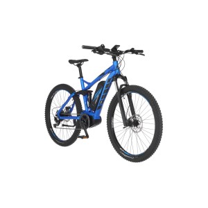 Blaues Fischer E-Bike Montis EM 1862, 48 cm Rahmenhöhe. Sportliches E-Mountainbike.