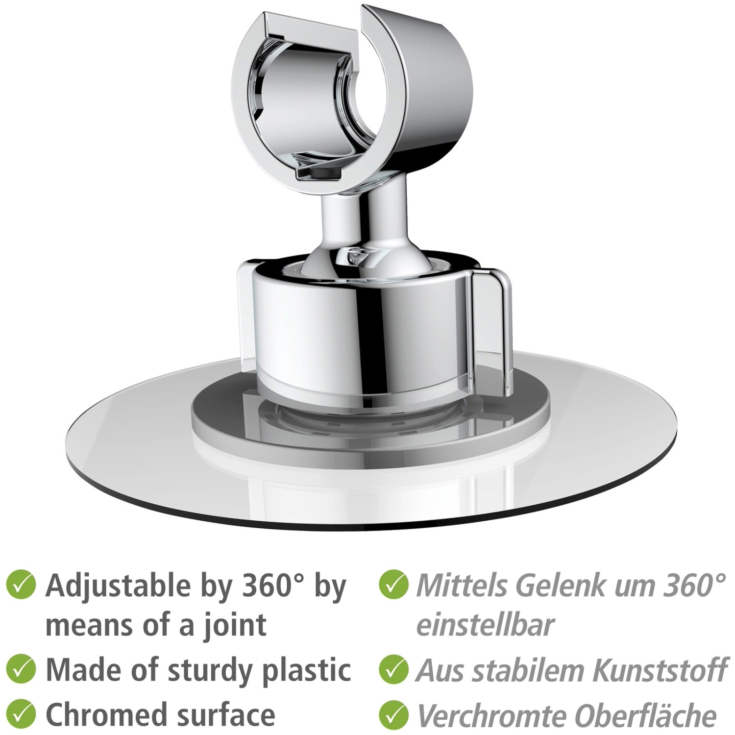 Duschkopf Halterung Ohne Bohren - Selbstklebend In Chrom