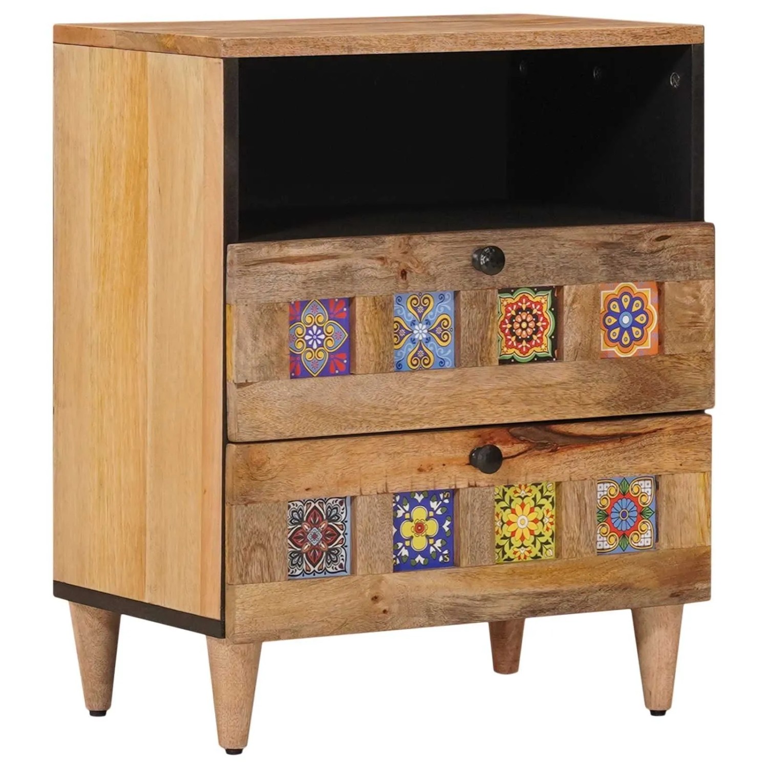 vidaXL Nachttisch Natur 50 x 33 x 62 cm Massivholz Mango 4018270
