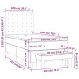vidaXL Boxspringbett hellgrau (100x200 cm) mit Matratze und Bank, Maßeinteilung.