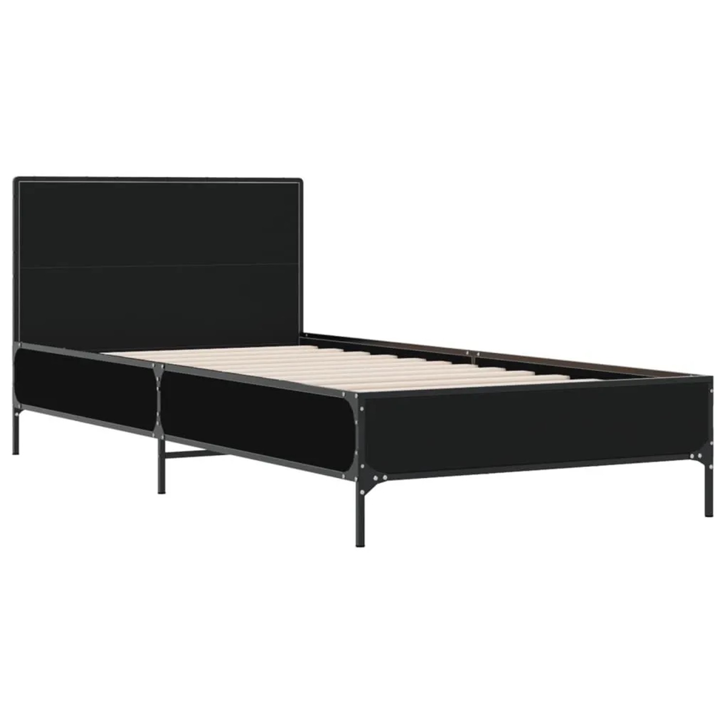 vidaXL Bettgestell Schwarz 90x200 cm Holzwerkstoff und Metall 845517 günstig online kaufen