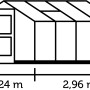 Skizze Juliana Gewächshaus Compact 6 Alu mit Maßen. Ideal für Pflanzen, Kräuter und Gemüse.