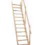 Minka Wangentreppe Softline aus Fichte, unbehandelt. Holztreppe mit Handlauf für Innenräume.