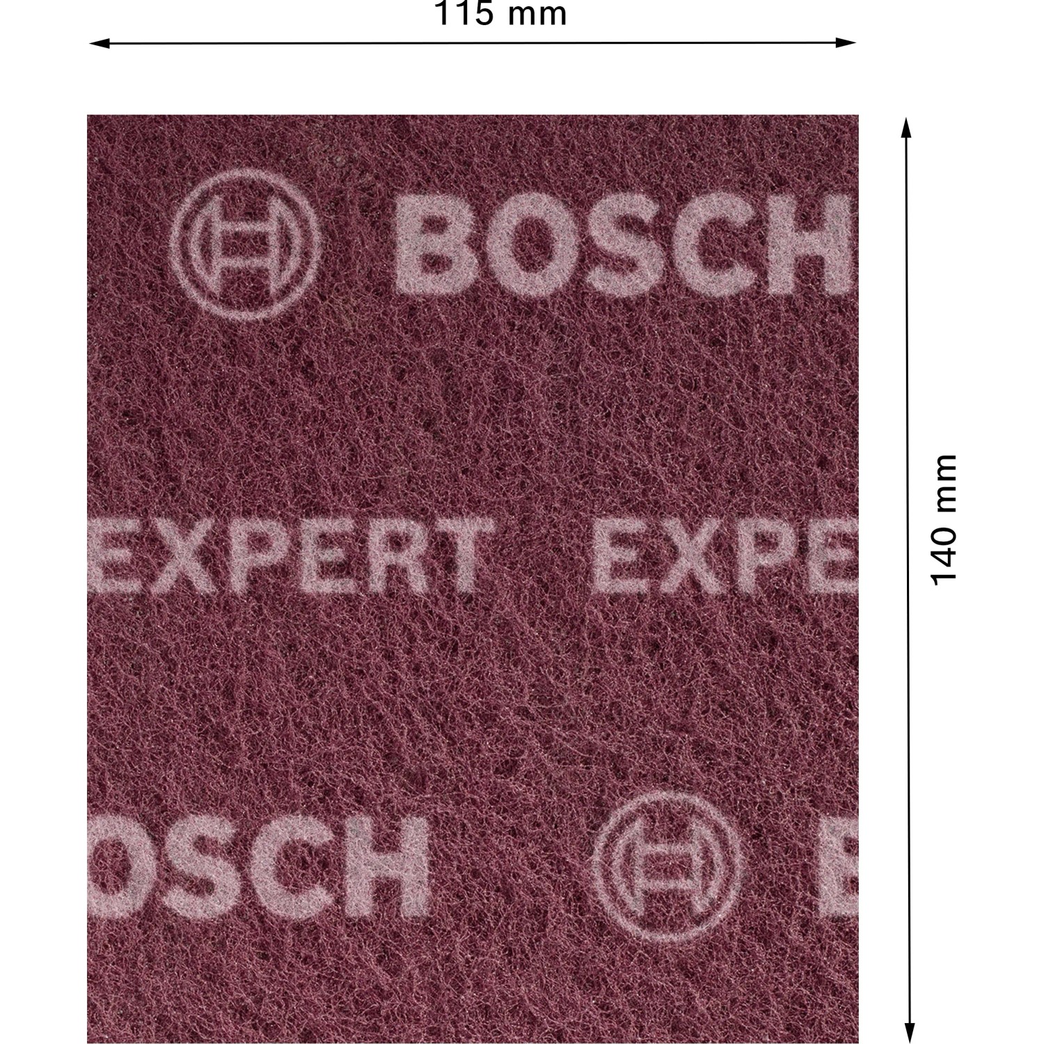 Bosch Vliesschleifpad Expert N880, sehr fein, 2-teilig, 115x140mm, für Handschleifen.