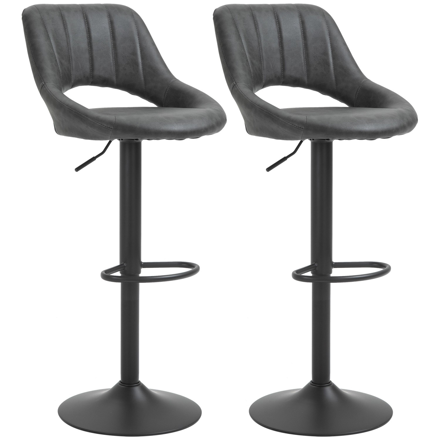 HOMCOM Barhocker-Set 2 Hocker Drehbar Höhenverstellbar