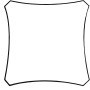 Cremefarbenes Perel Viereck-Sonnensegel, 500x500 cm, für Terrasse und Garten.