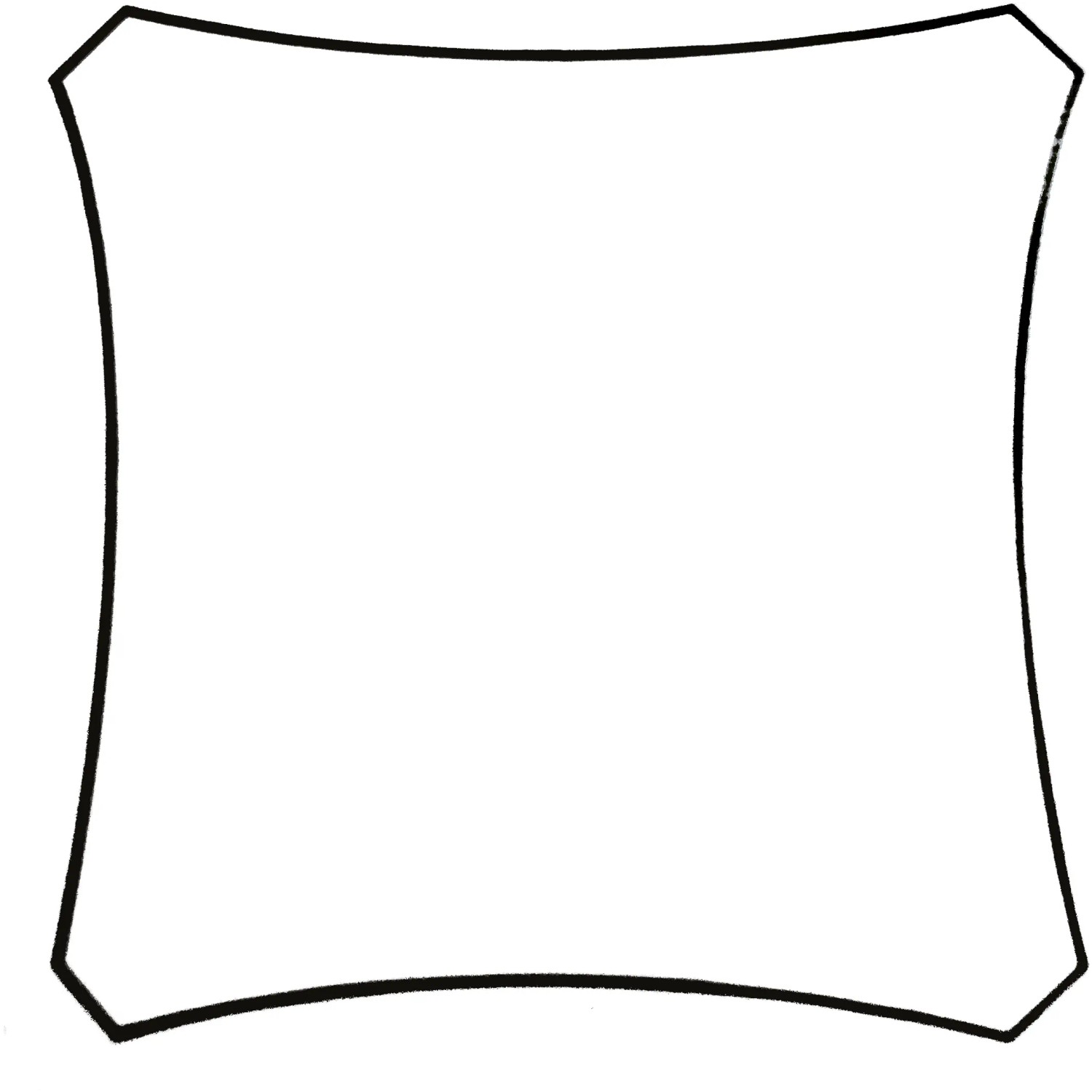 Cremefarbenes Perel Viereck-Sonnensegel, 500x500 cm, für Terrasse und Garten.