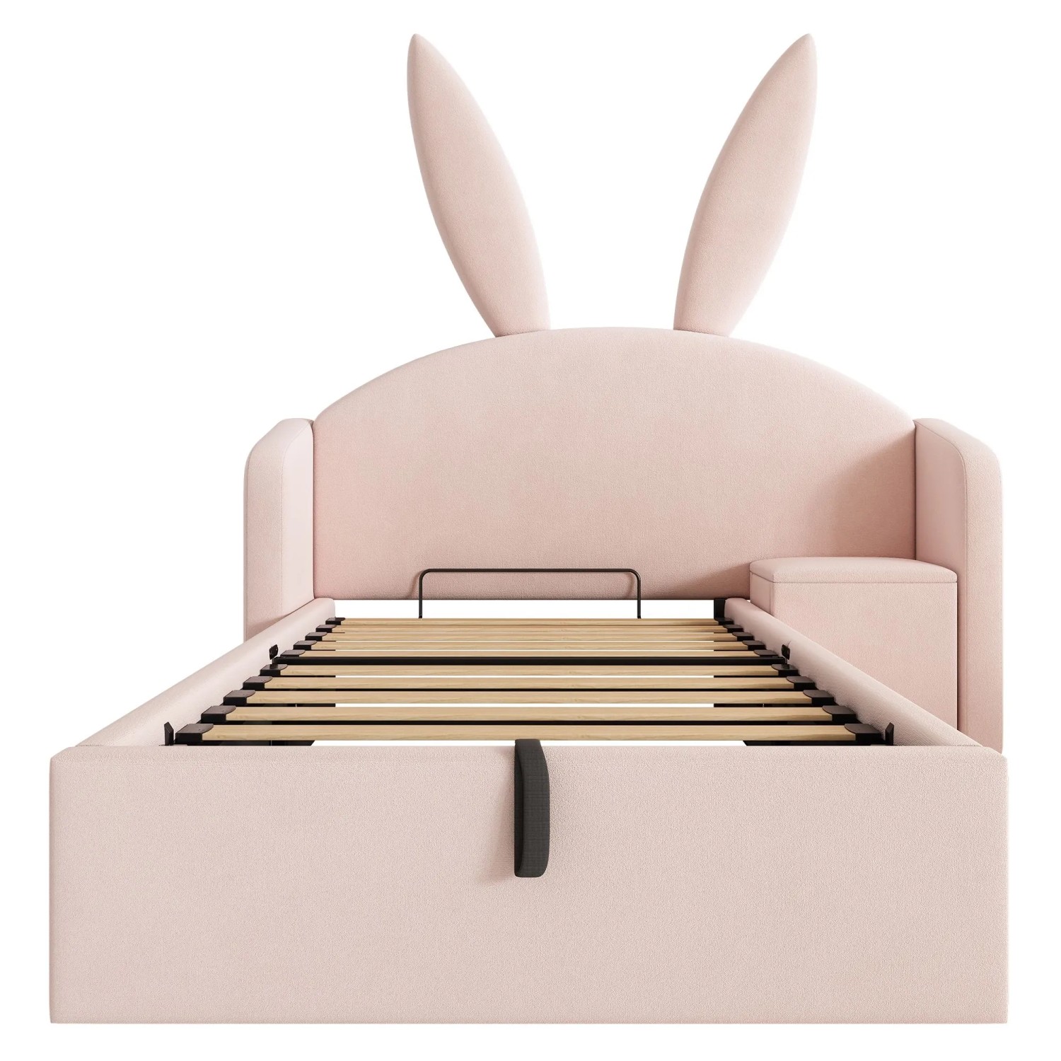 Merax Kinderbett 90x190 Hasenohr Design Stauraum Samt Rosa