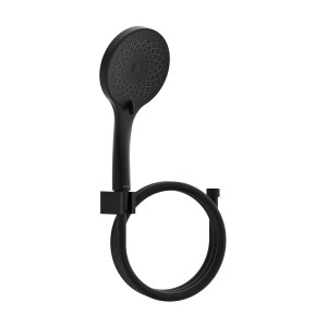 Schütte Handbrause-Set Raven, schwarz matt, mit Brauseschlauch. Modernes Design für Ihr Badezimmer.