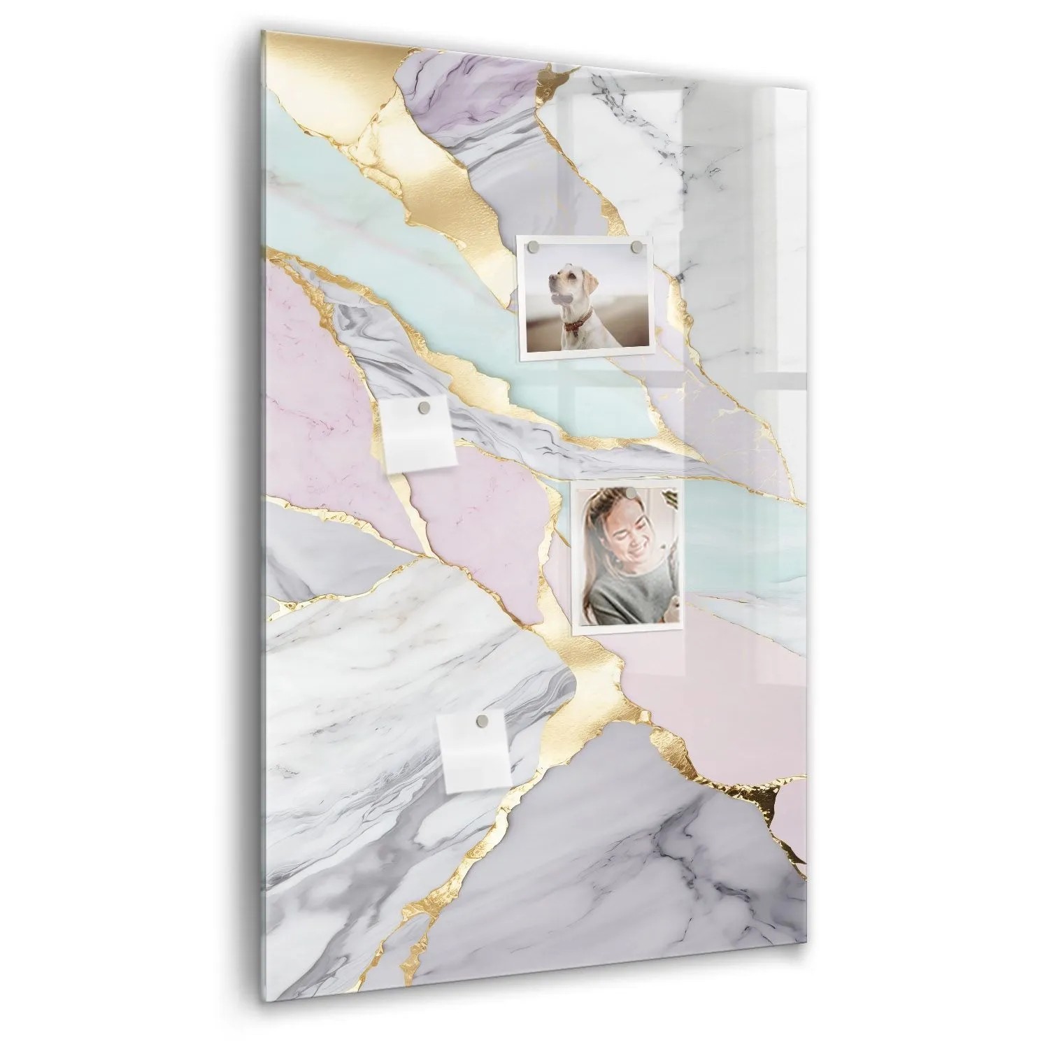 Tulup Glas Magnettafel Dekorativer Marmor 60x90 cm Magnettafel Zum Beschriften Schwarzer Marker Magnettafel Für Notizen