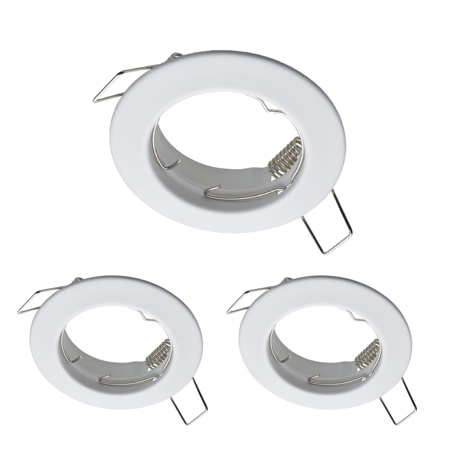 Oktaplex Sedan 3er Set Spot-Einbaurahmen Lochmaß Ø 60 mm Rund Weiß für LED-Einbaustrahler und GU10 Ohne Leuchtmittel