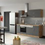 Moderne Held Möbel Küchenzeile Sorrento in Anthrazit- und Wotaneiche-Optik, ohne E-Geräte.