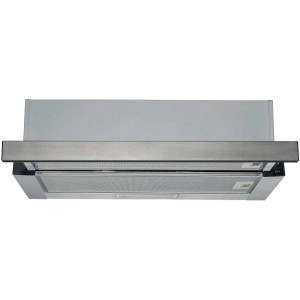 PKM Flachschirm-Dunstabzugshaube UBH6002-2H, 60cm, Stahlblech silber. Ausziehbare Abzugshaube für Hängeschrank.