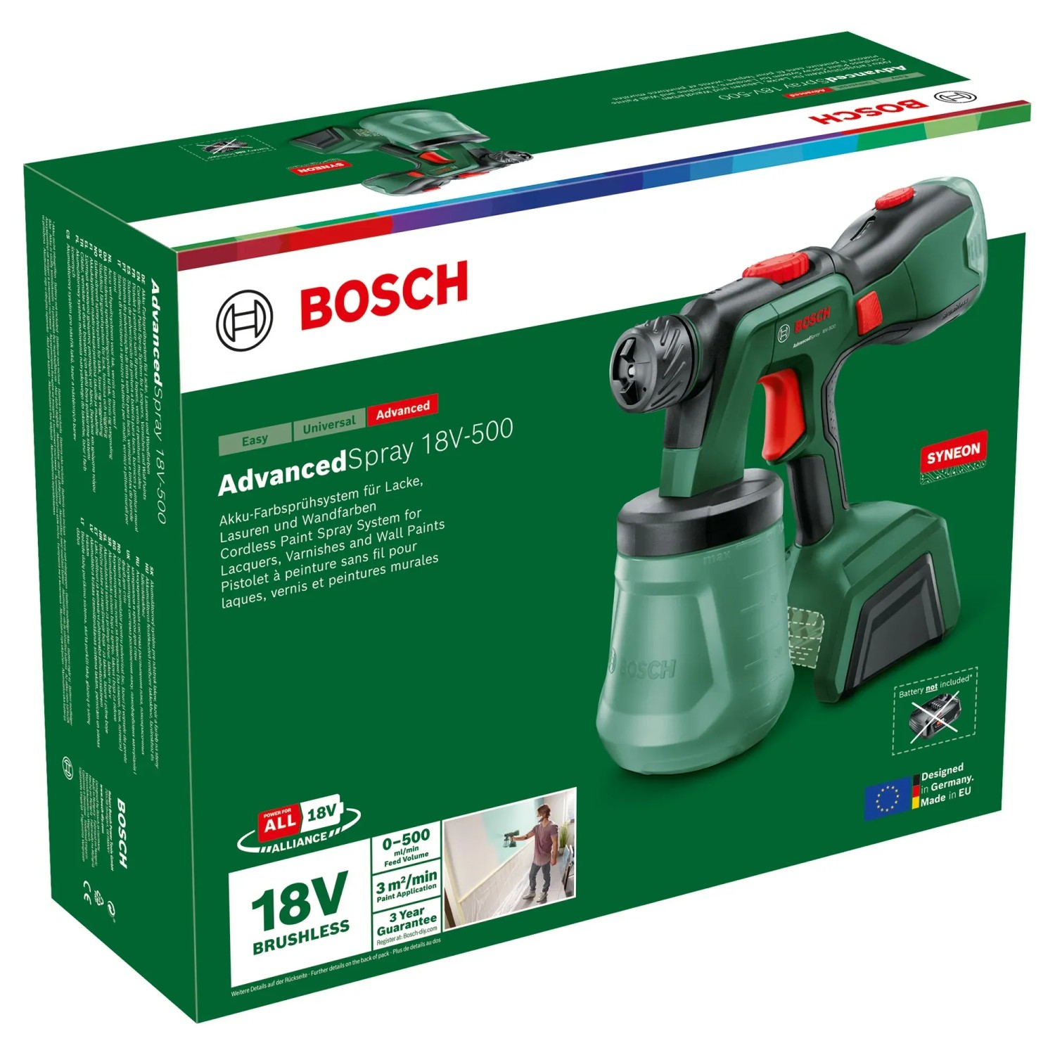 Bosch Advancedspray 18V-500 4.0 Ah Tek Akülü Boya Tabancası - 0603208201 Fiyatları ve Özellikleri