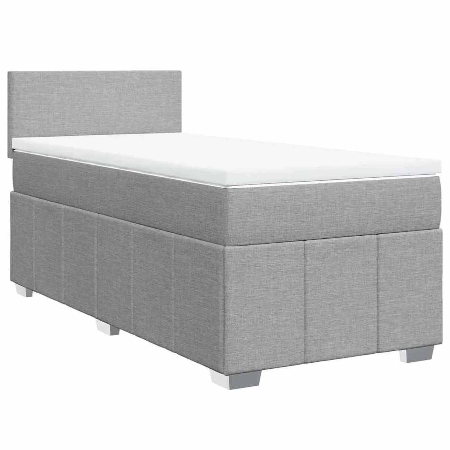 vidaXL Boxspringbett mit Matratze Hellgrau 80x200 cm Stoff 3286888 günstig online kaufen