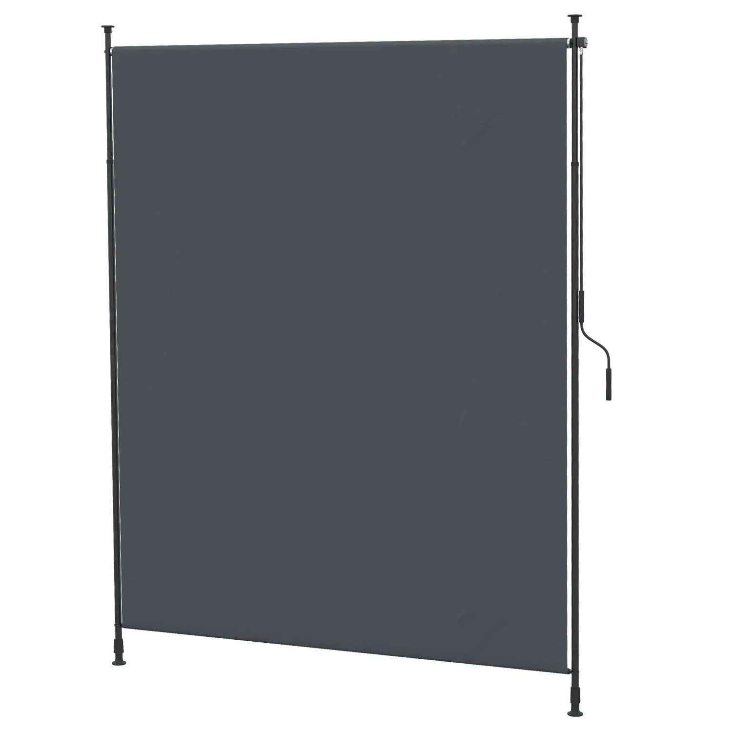 Outsunny Sonnenschirm Markise Aluminium Eisen Polyester Grau 200L x 215-305H cm